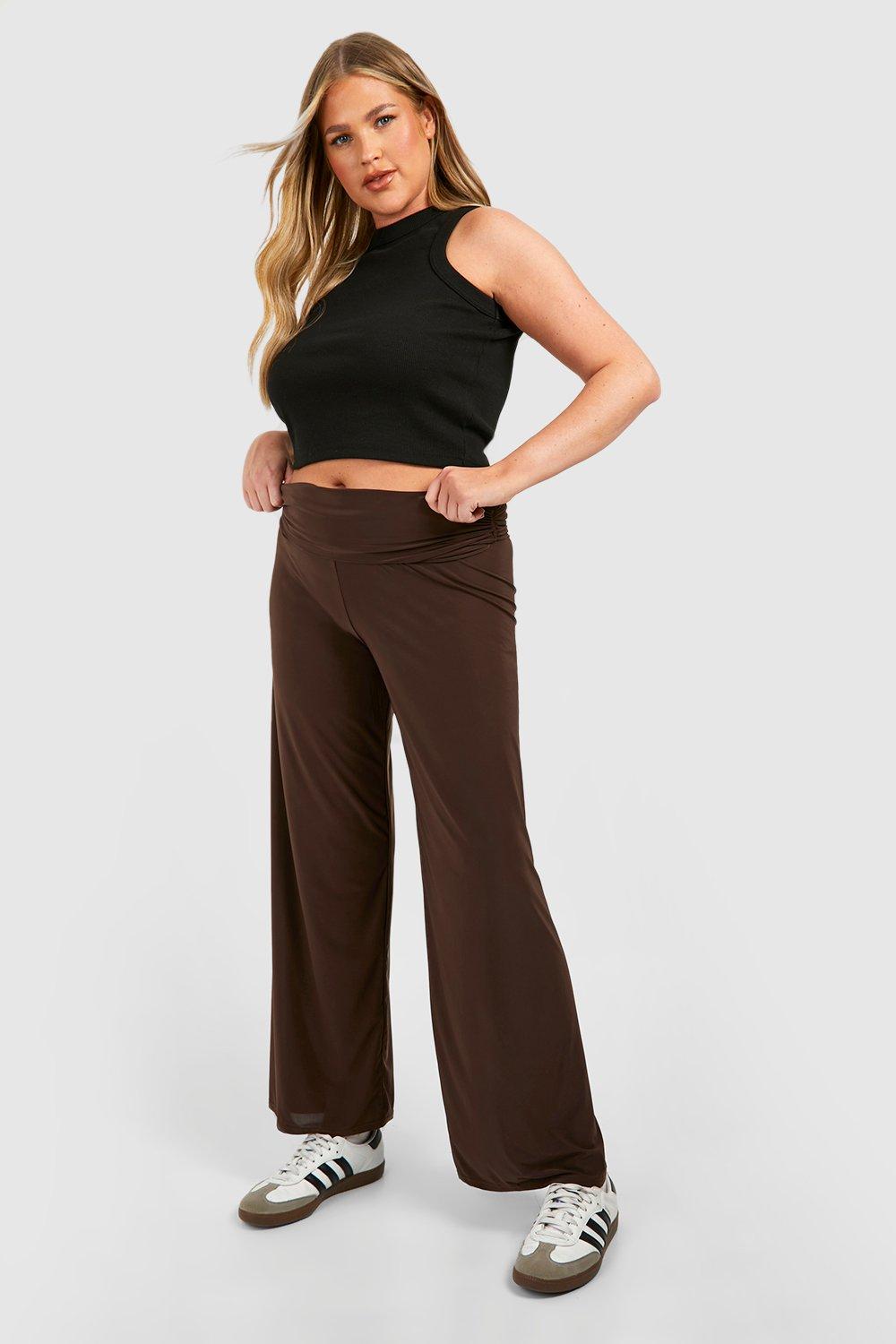 Plus size store slim leg trousers