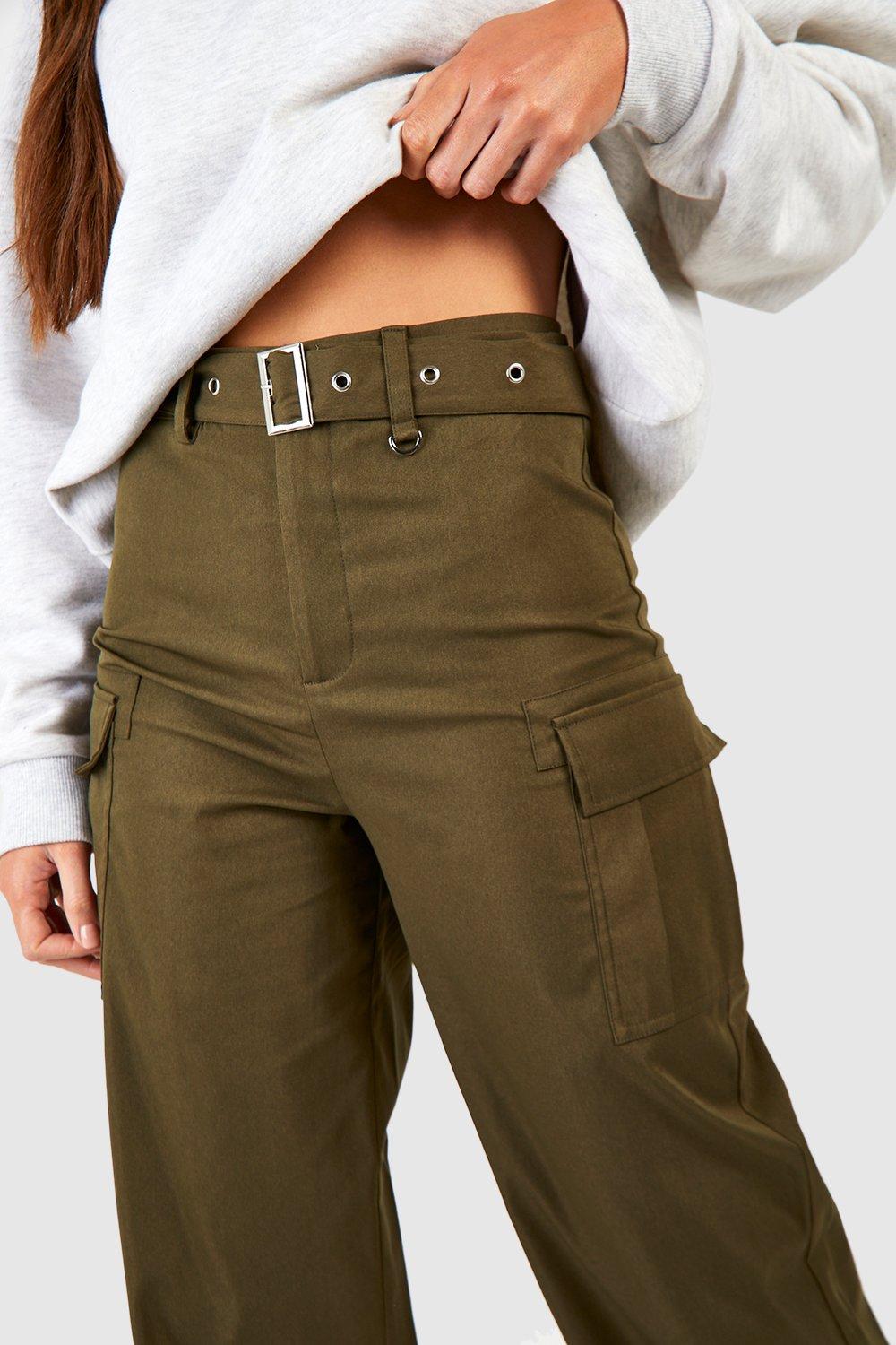 Tall Eyelet Belted Cargo Pants