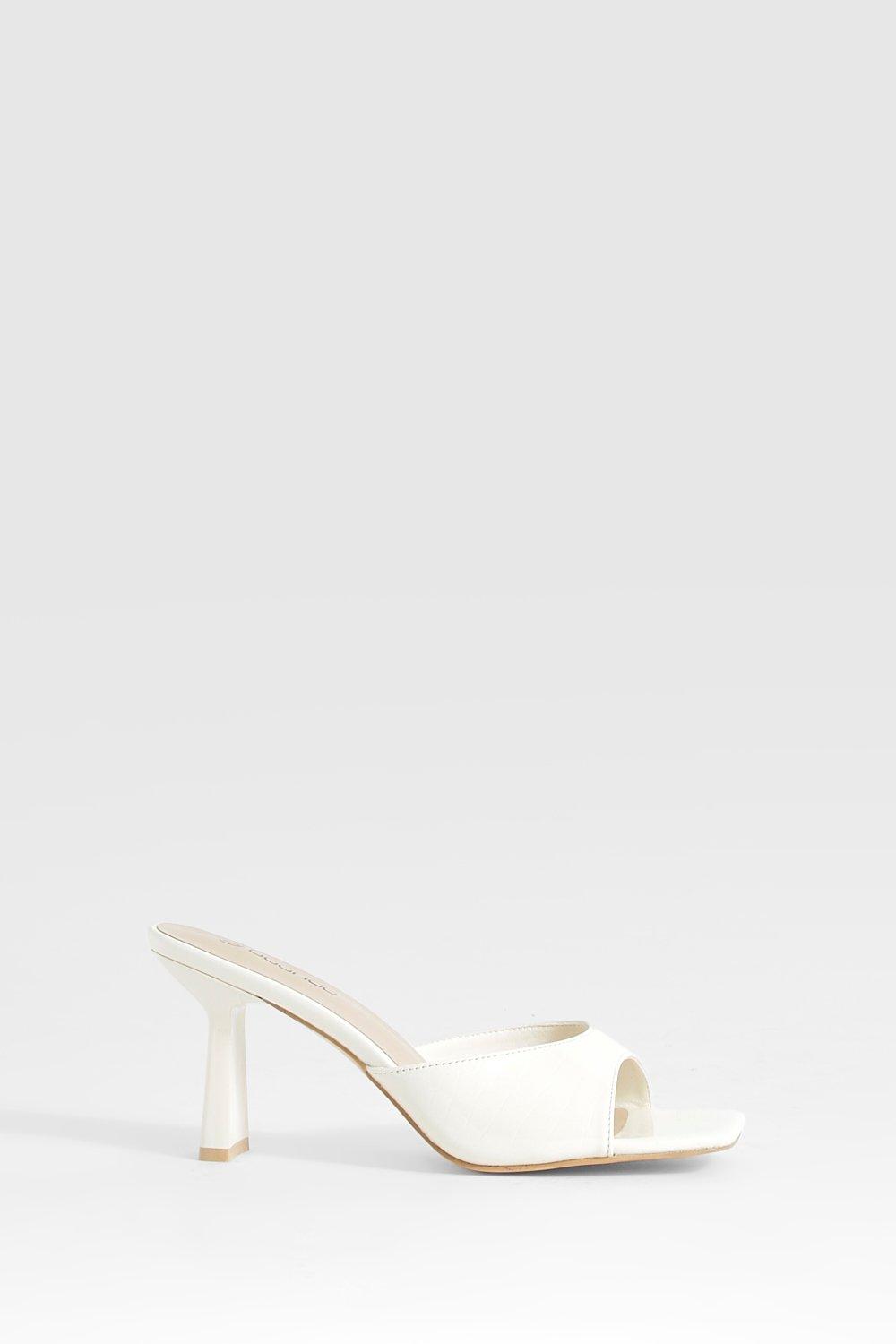 White best sale square mules