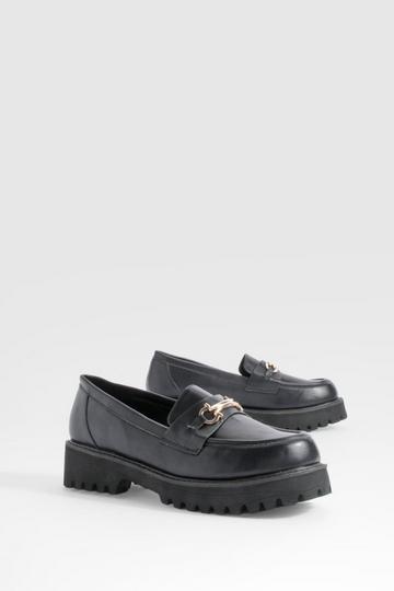 Brede Dikke Loafers Met Metalen Afwerking black