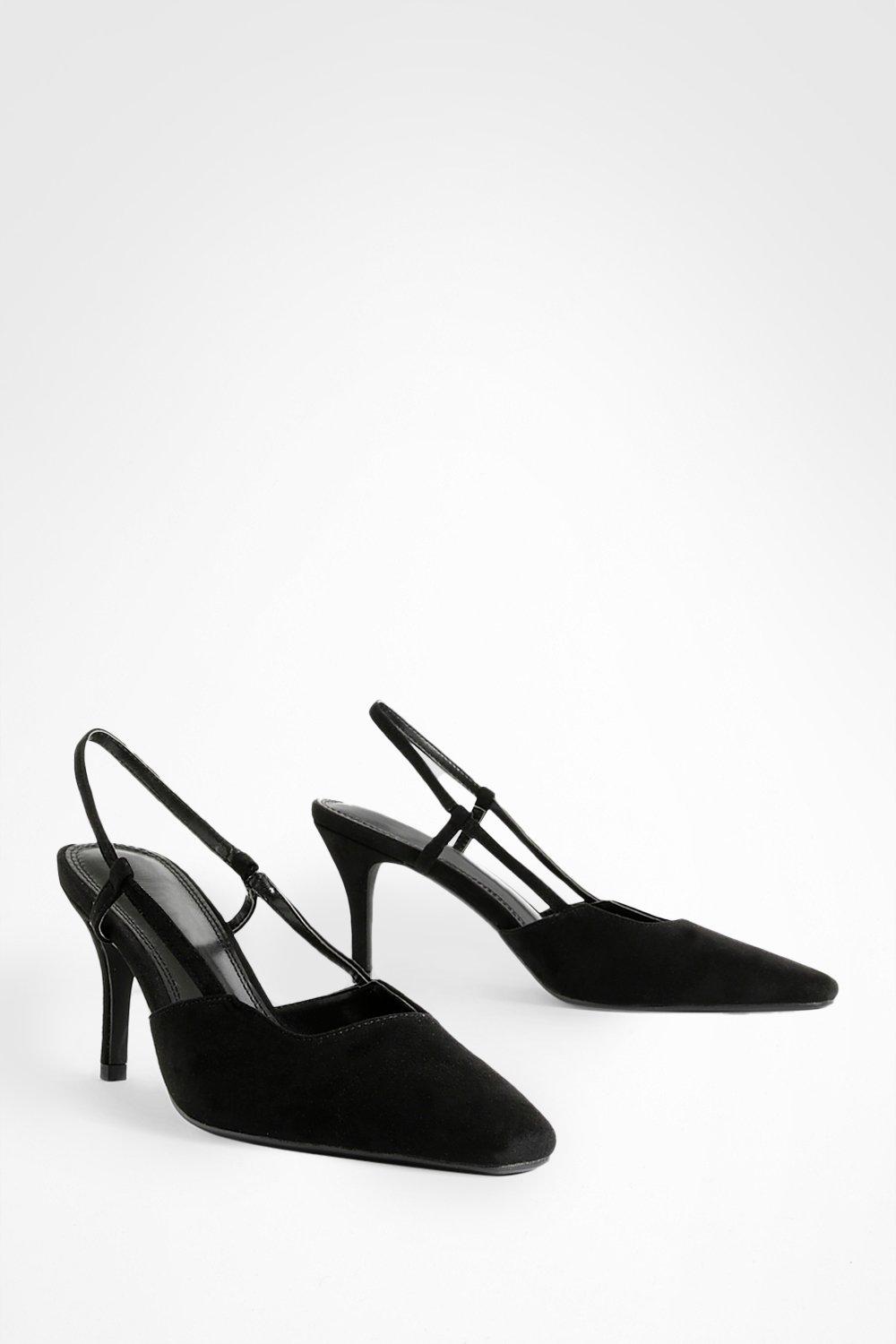 Square toe sale slingback pumps