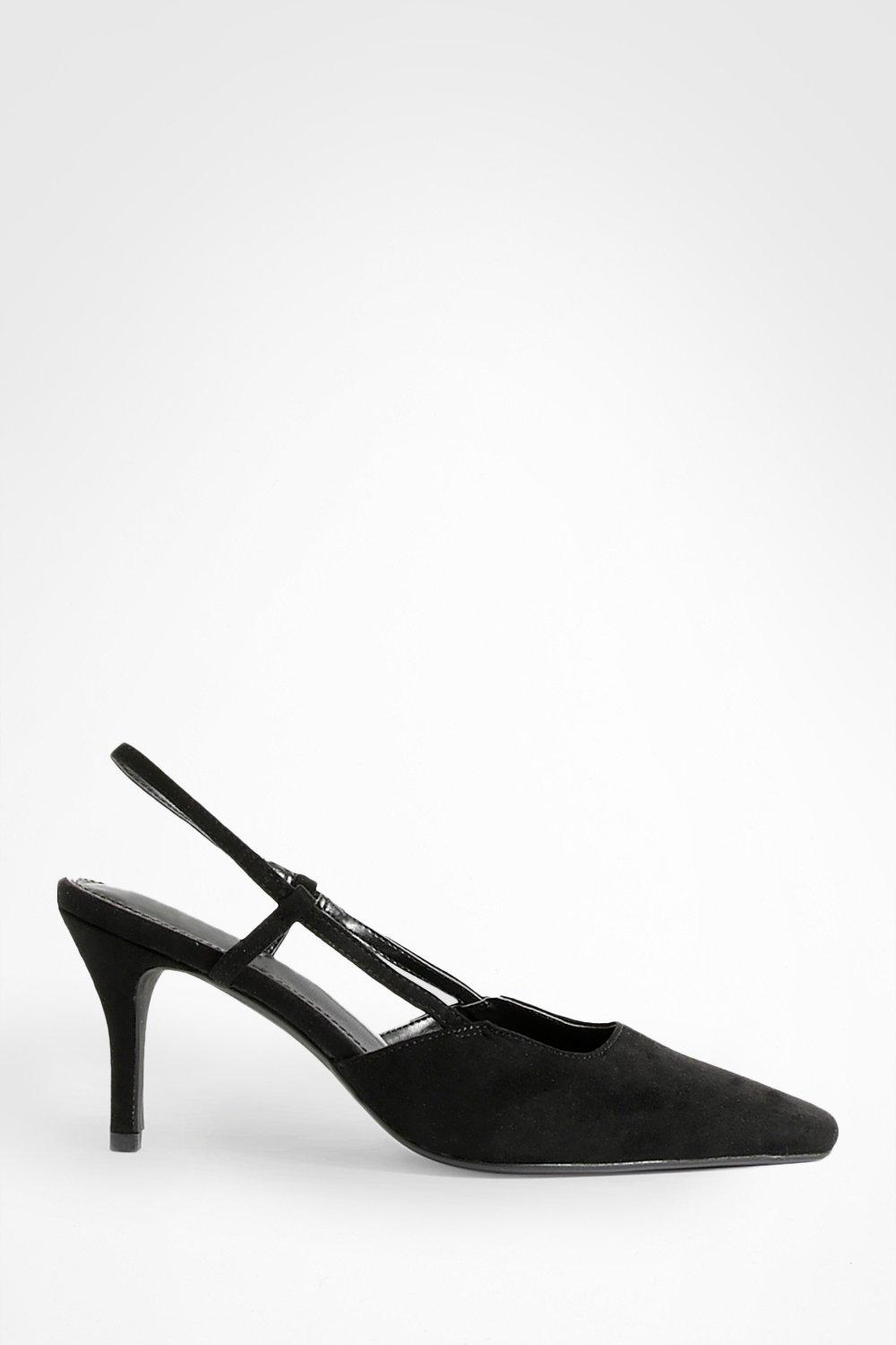 Square toe sale slingback pumps