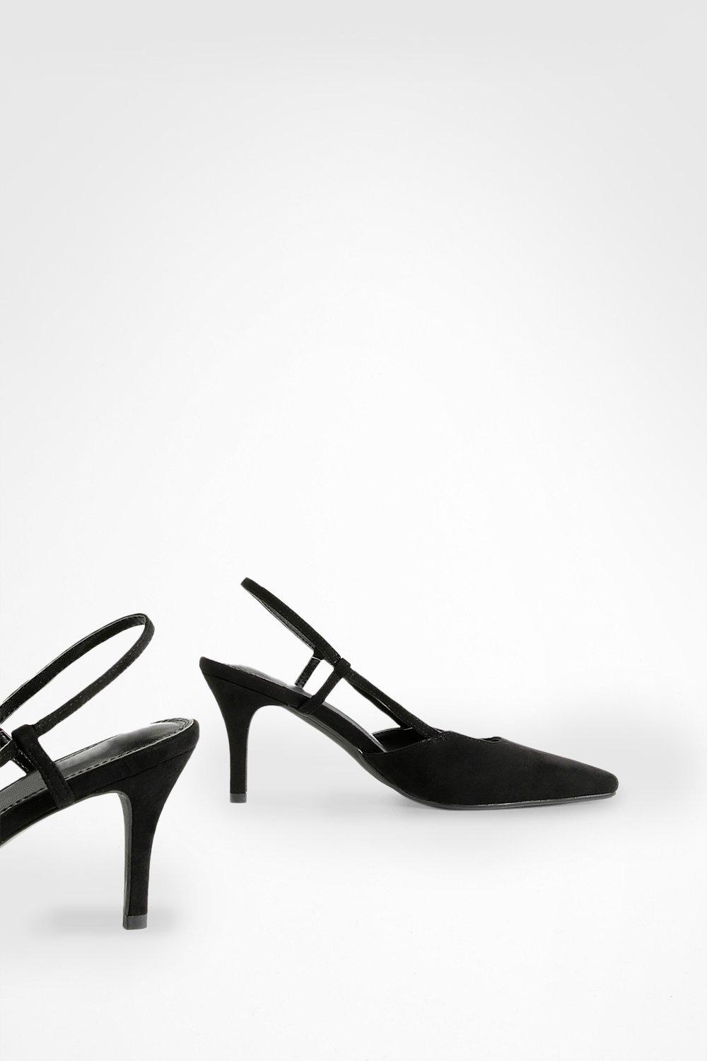 Square toe low heel on sale pumps