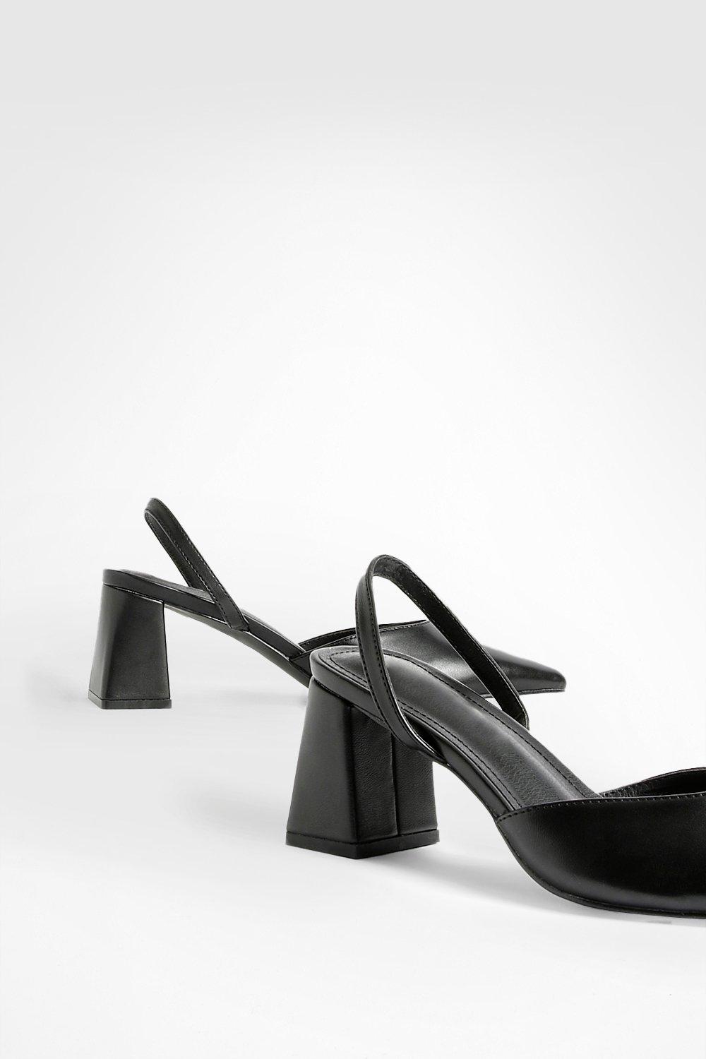 Wide width block outlet heel pumps