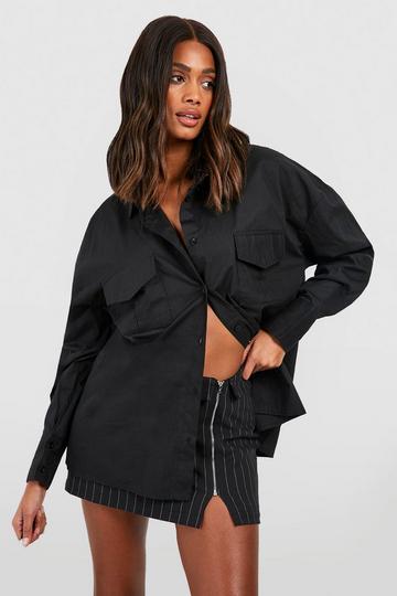 Oversized Utility Blouse black