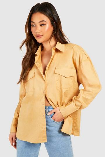 Oversized Utility Shirt camel