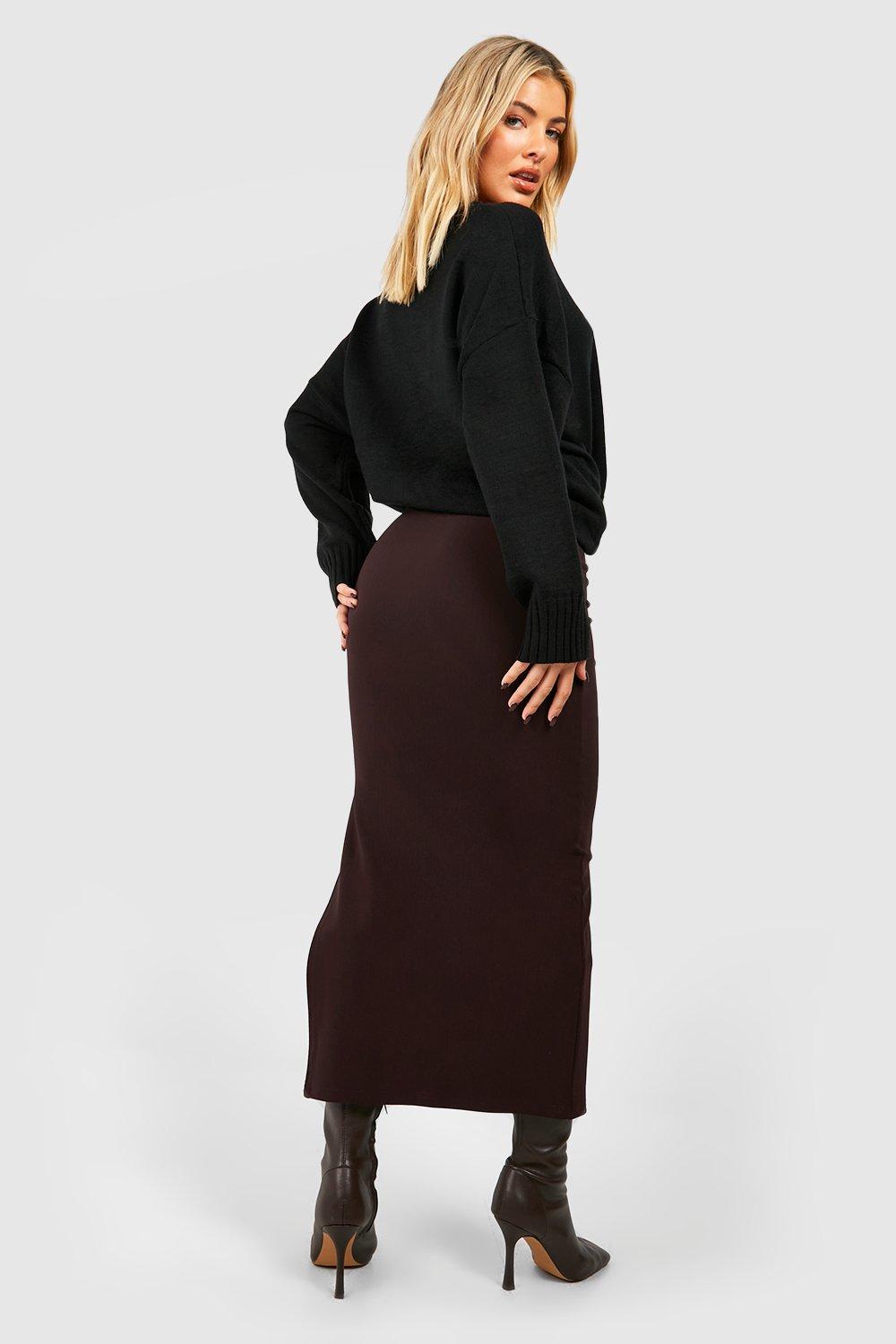 Burgundy skirt boohoo sale