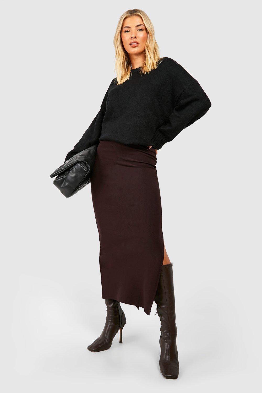 Burgundy shop skirt boohoo