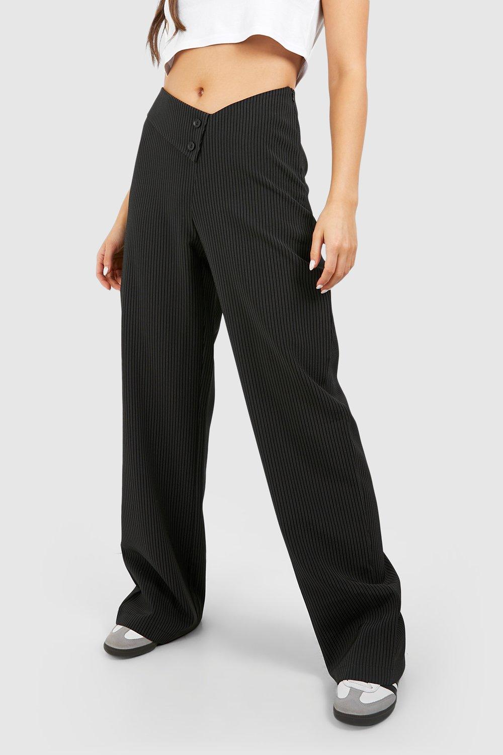 Pinstripe Waistband Detail Pants