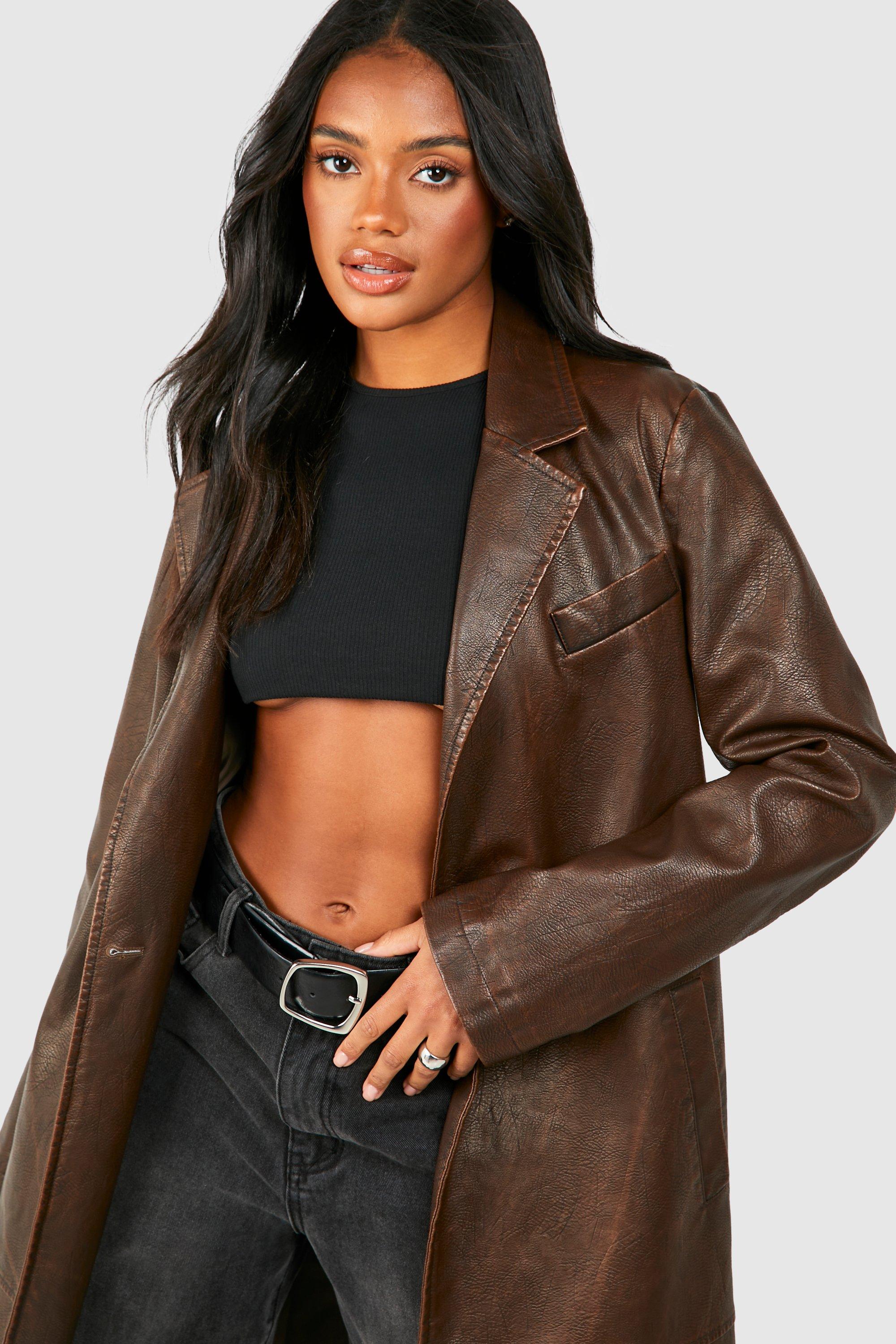 Veste marron femme longue hot sale