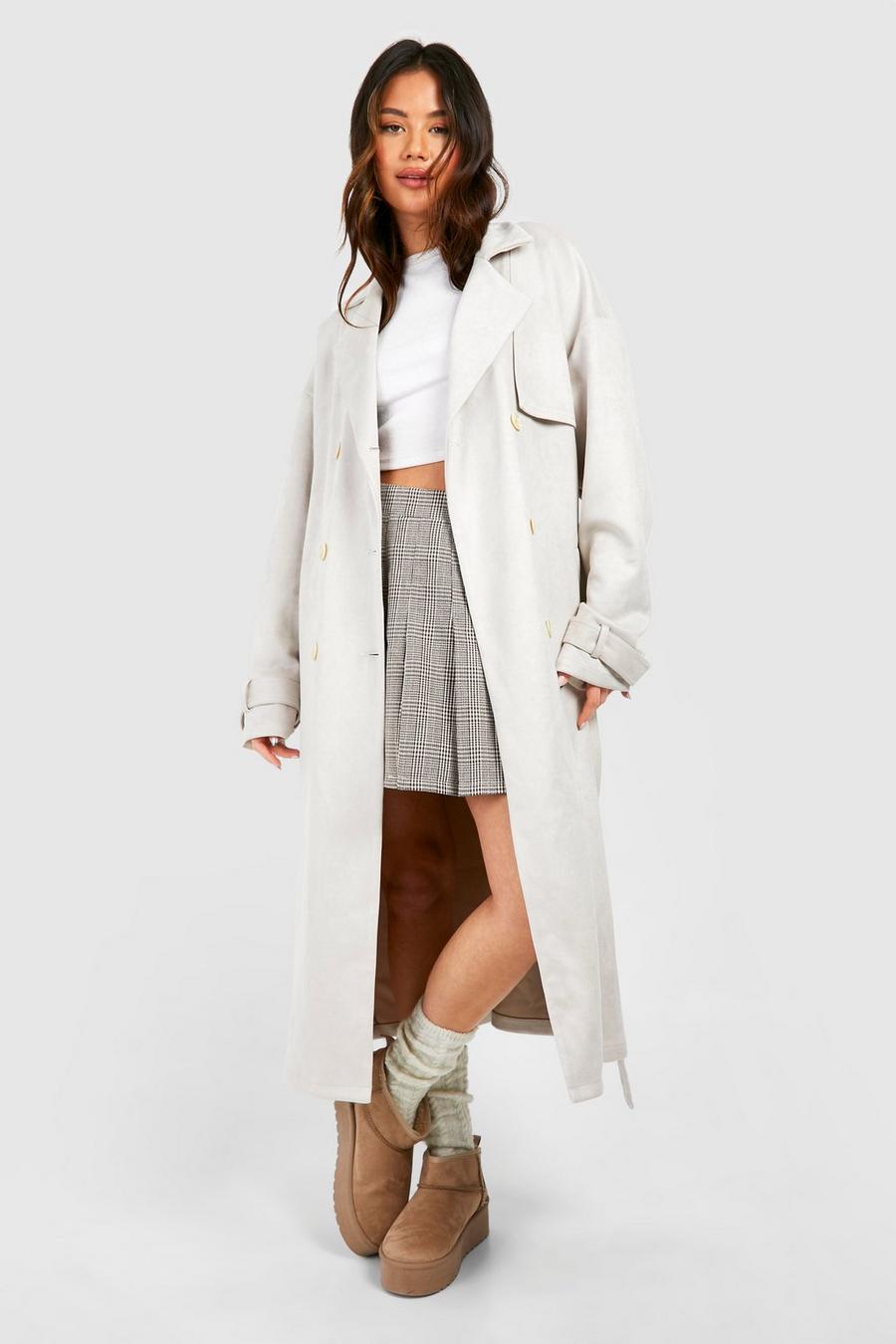 Stone Oversized Double Breast Trench Coat image number 1