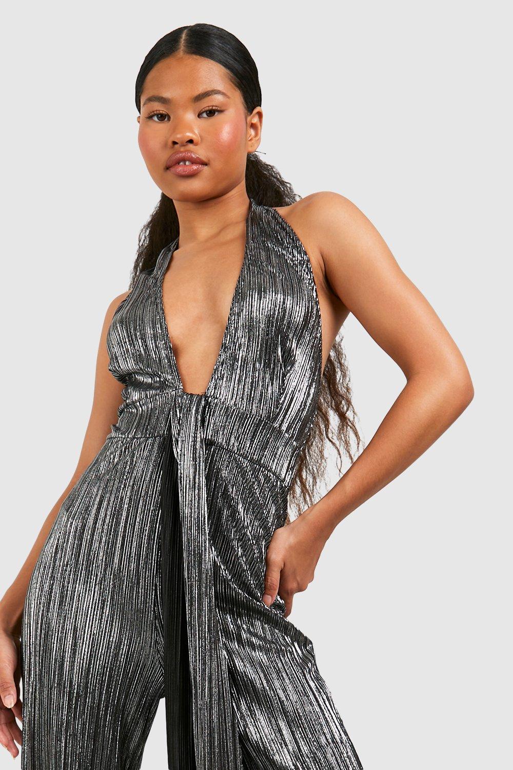 Petite halter sale neck jumpsuit