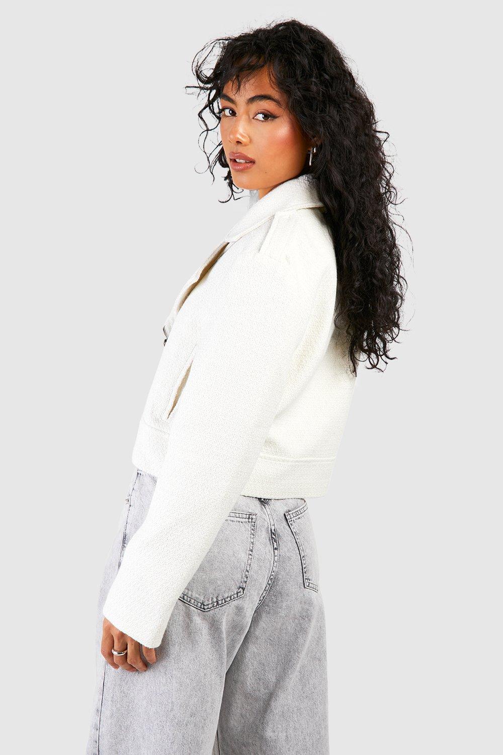 boucle biker jacket uk