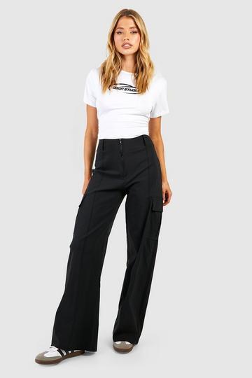 High Waist Utility Trouser black