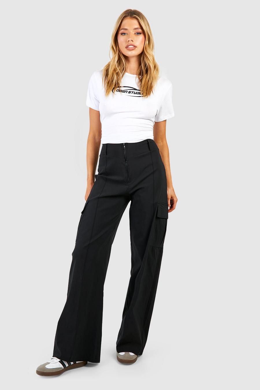 Black High Waist Utility Trouser image number 1