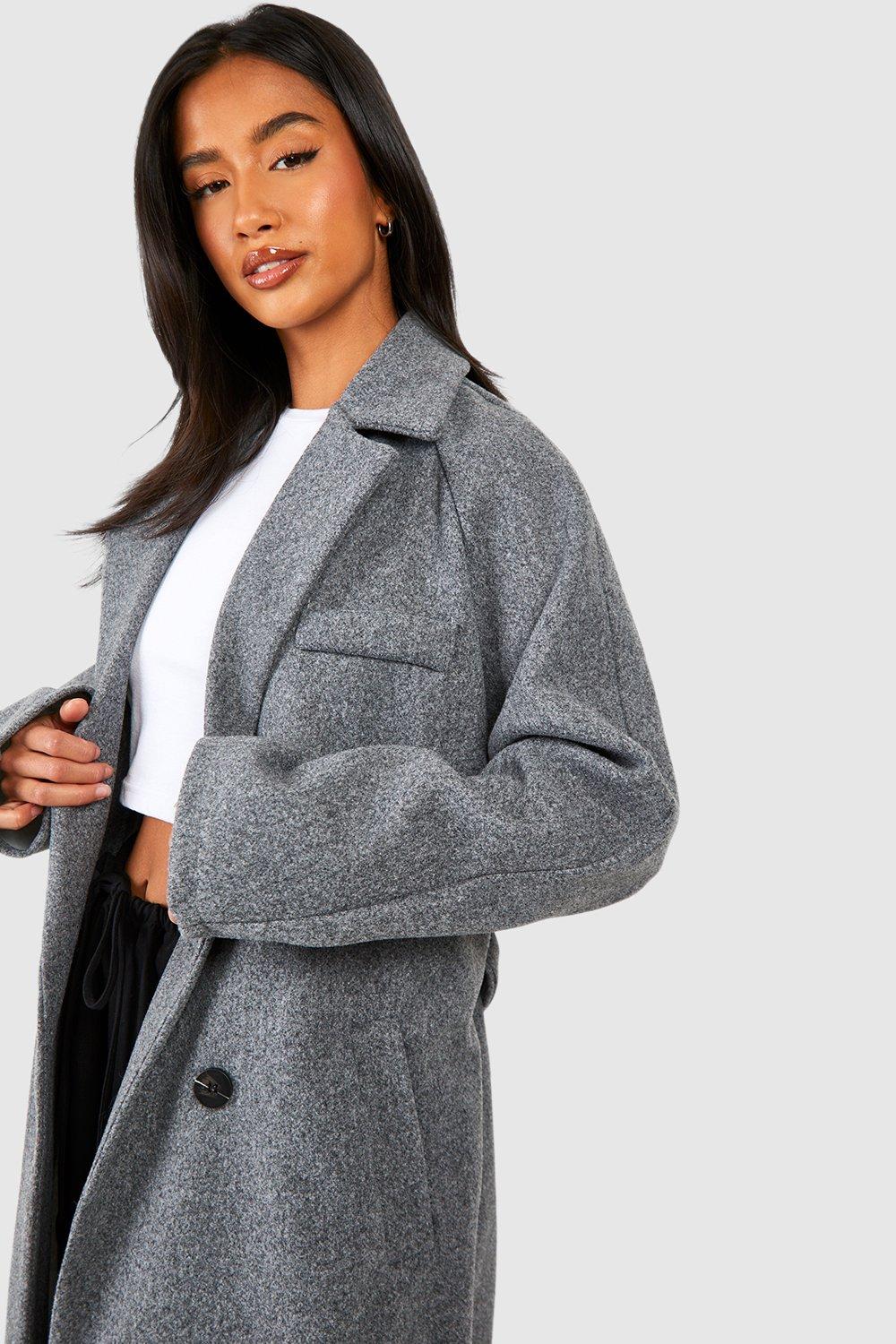 Petite Oversized Wool Look Belted Coat