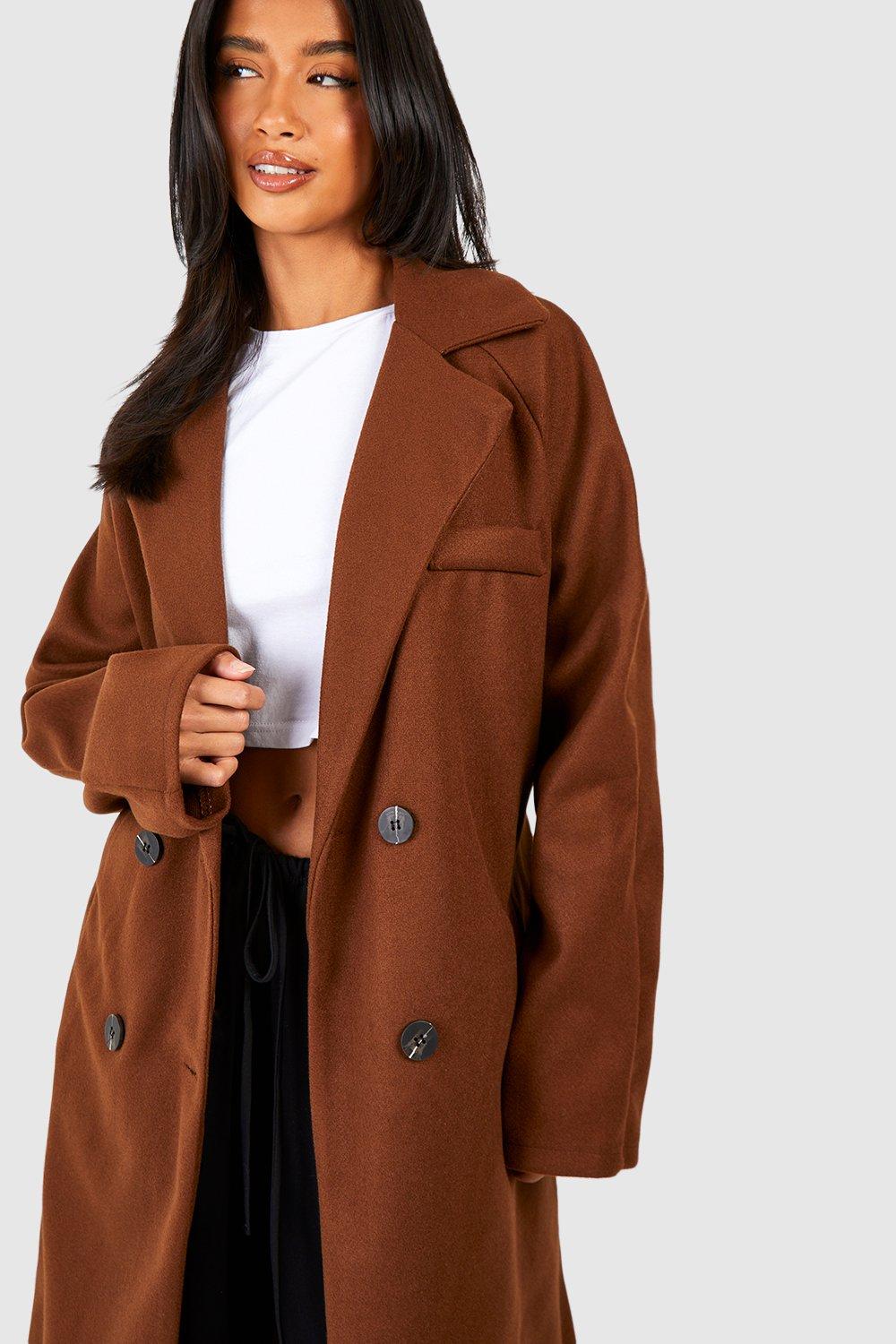 Petite Oversized Wool Look Belted Coat