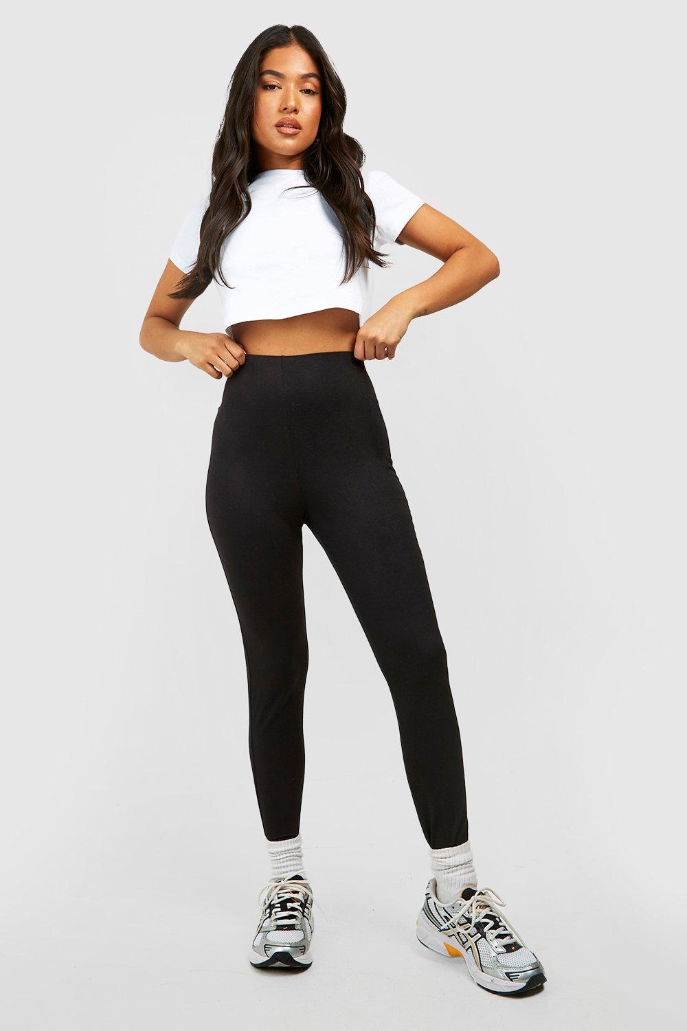 Petite Basics 2 Pack High Waisted Core Jersey Knit Leggings