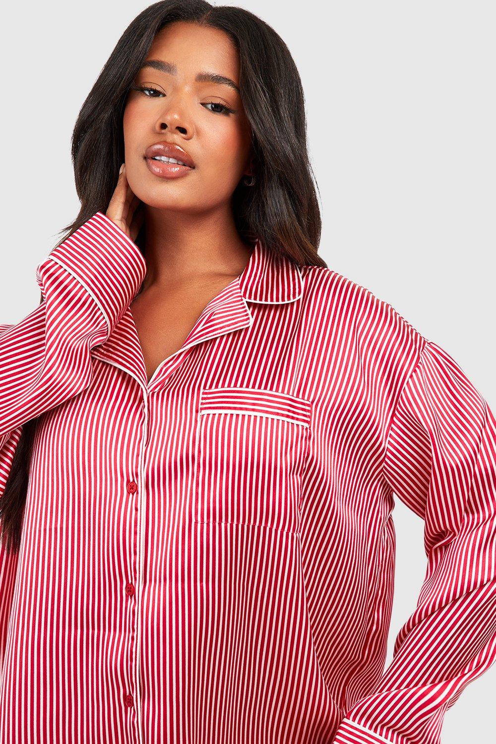 Plus size red hot sale button up shirt