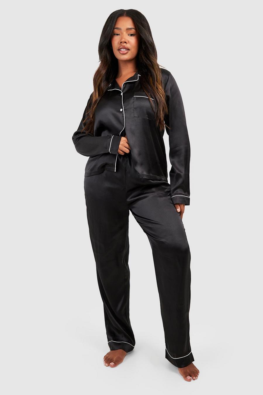 Pijama Plus de regalo con pantalón largo, antifaz y coletero, Black negro
