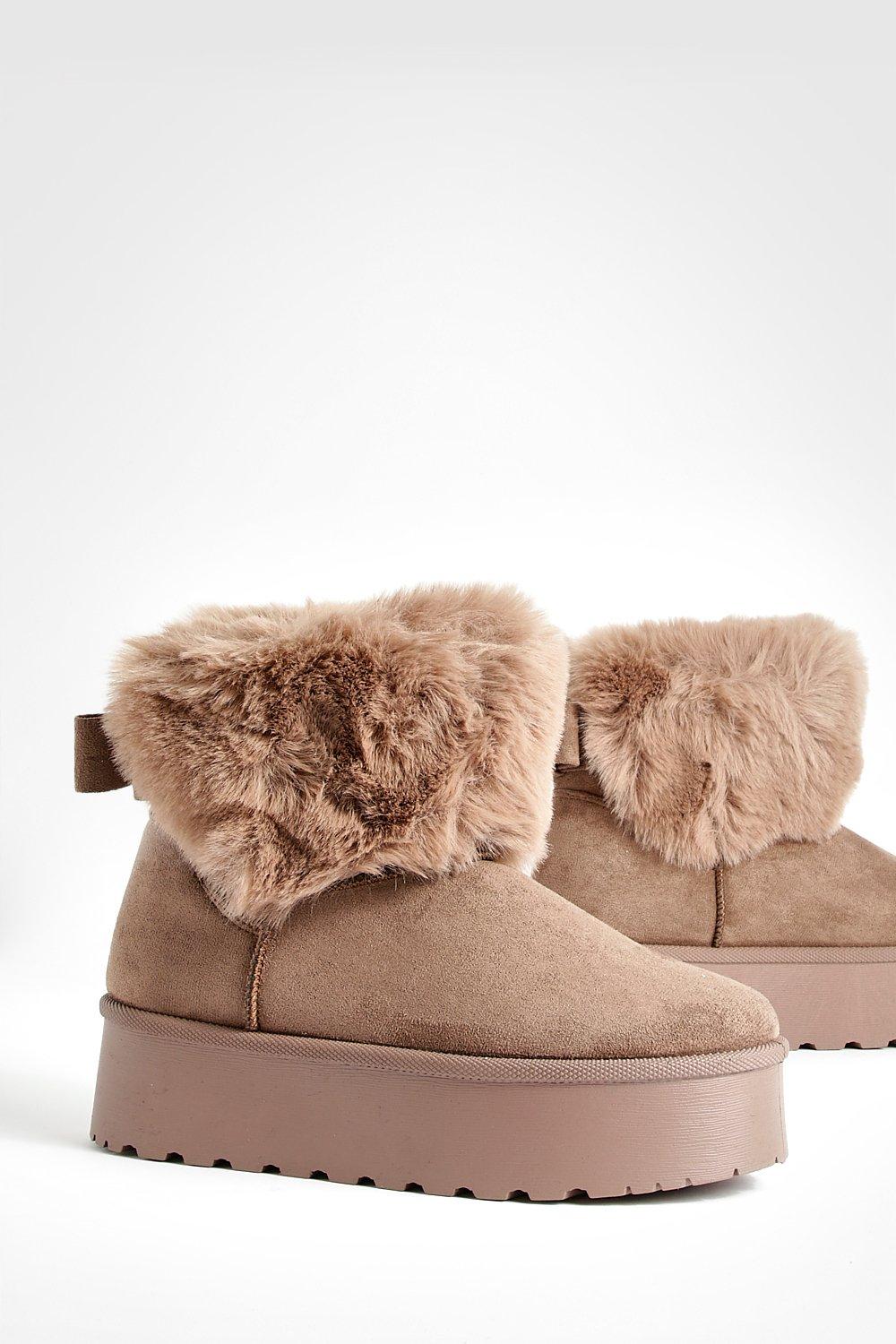 Fur Lined Platform Cozy Boots