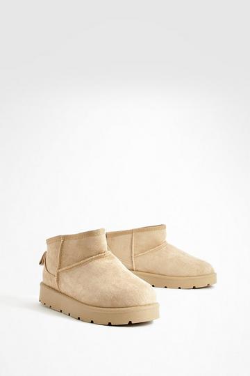 Ultra Mini Faux Fur Lined Boots sand