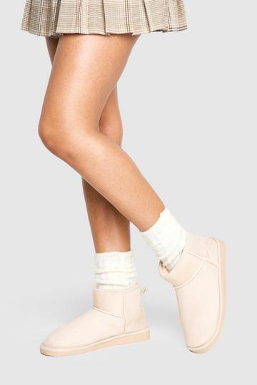 Ecru White Ultra Mini Cozy Ankle Boots