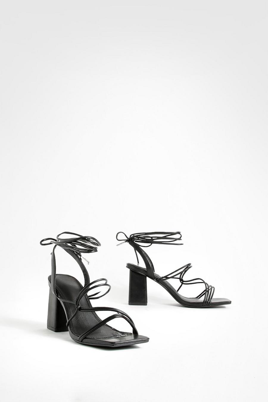 Riemchen-Heels mit Blockabsatz, Black image number 1