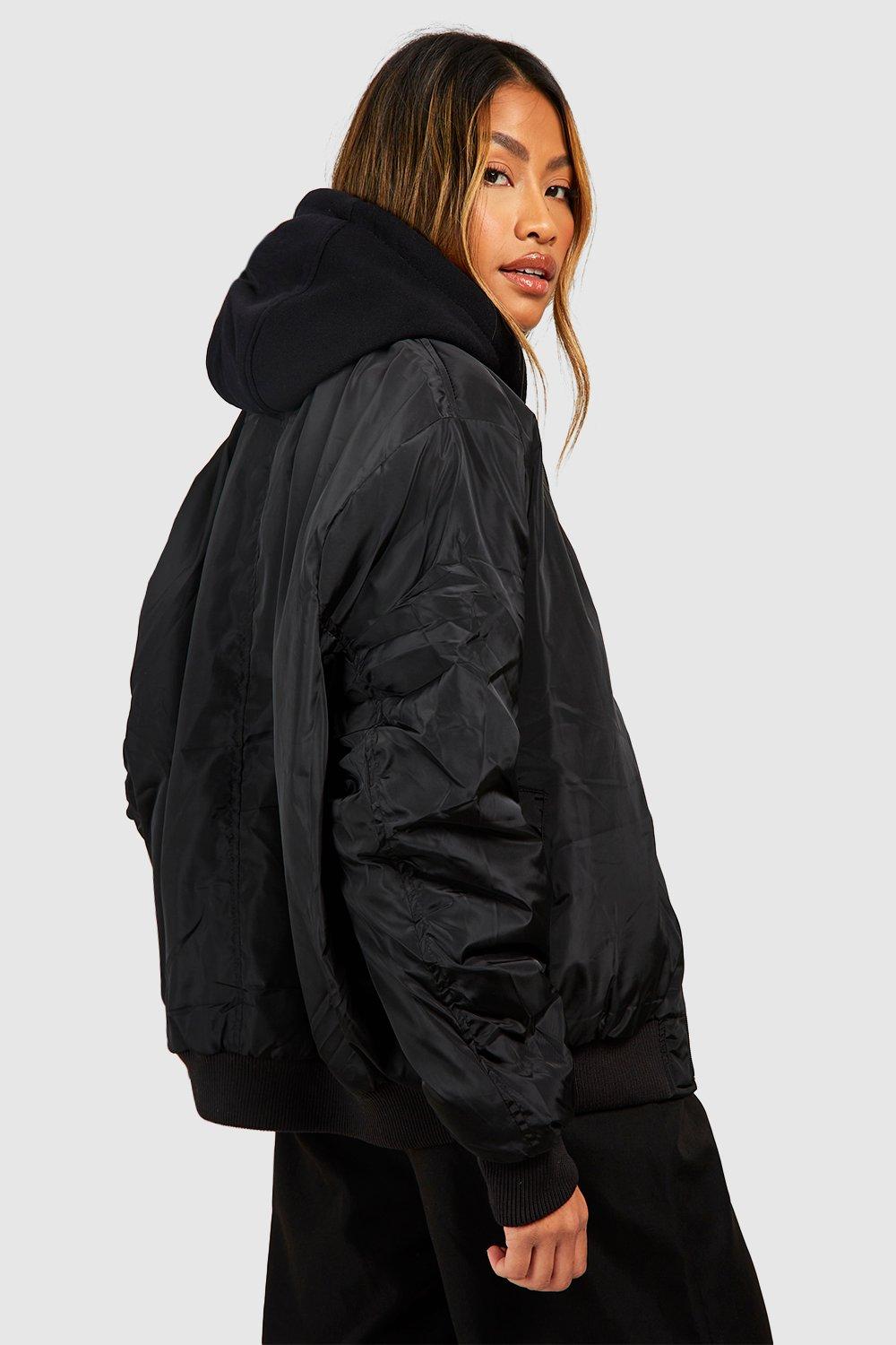 Two tone hooded clearance bomber