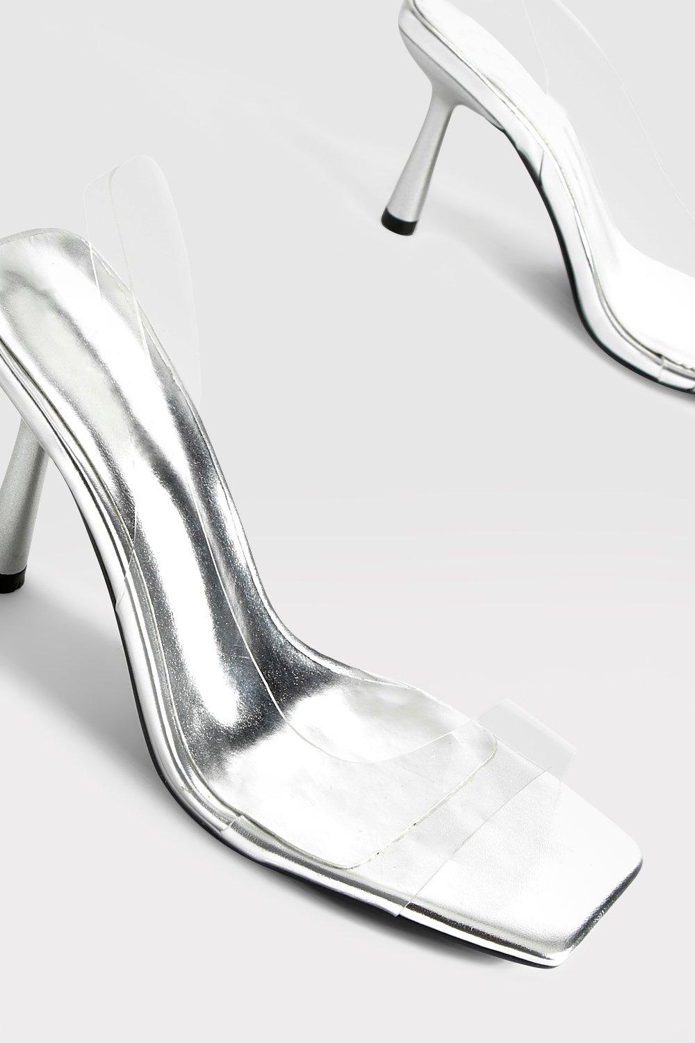 Wide fit cheap silver slingback shoes