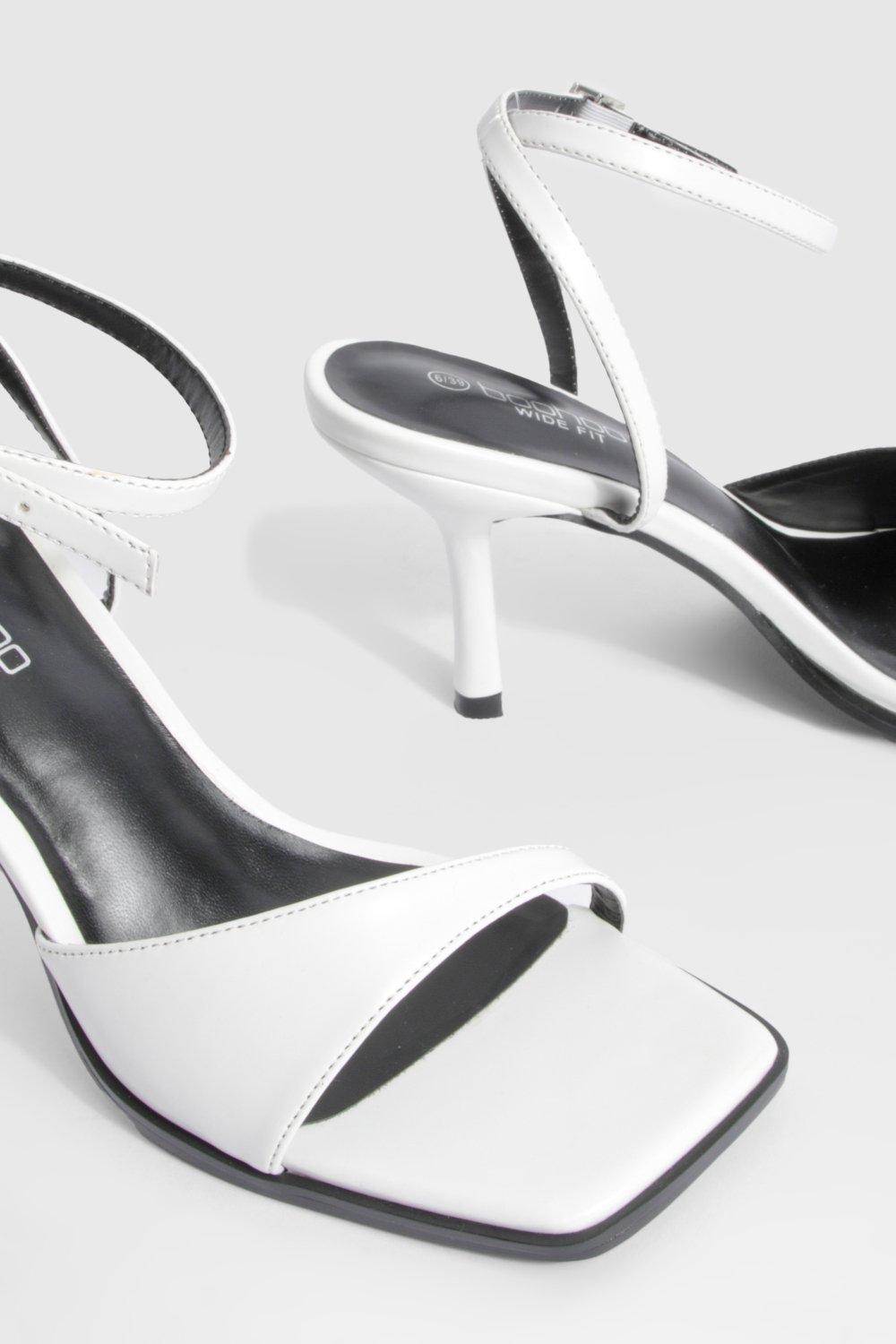 White wide width heels sales