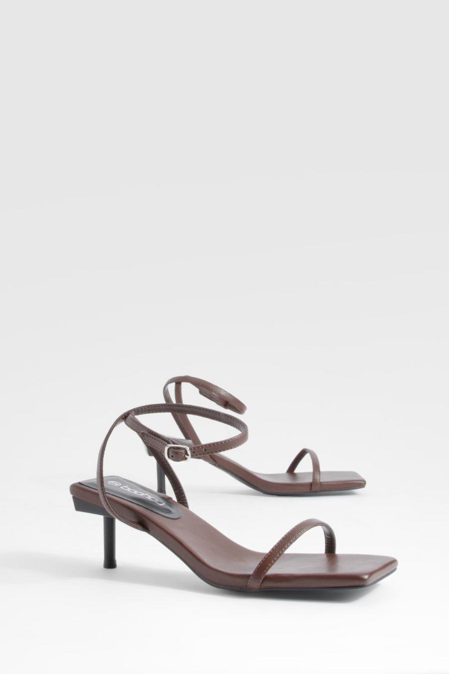 Chocolate Barely There Low Interest Heels