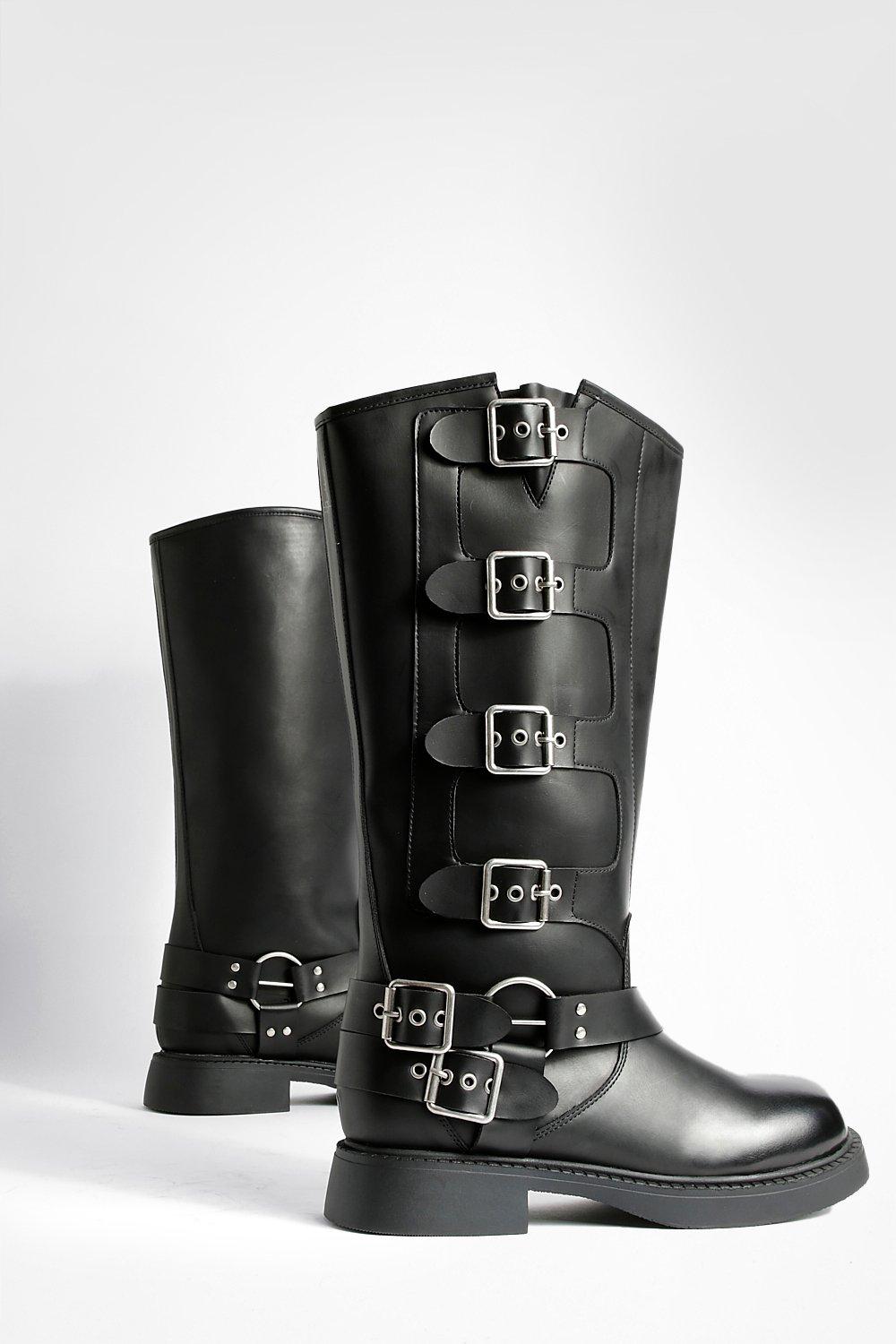 Knee high store buckle boots