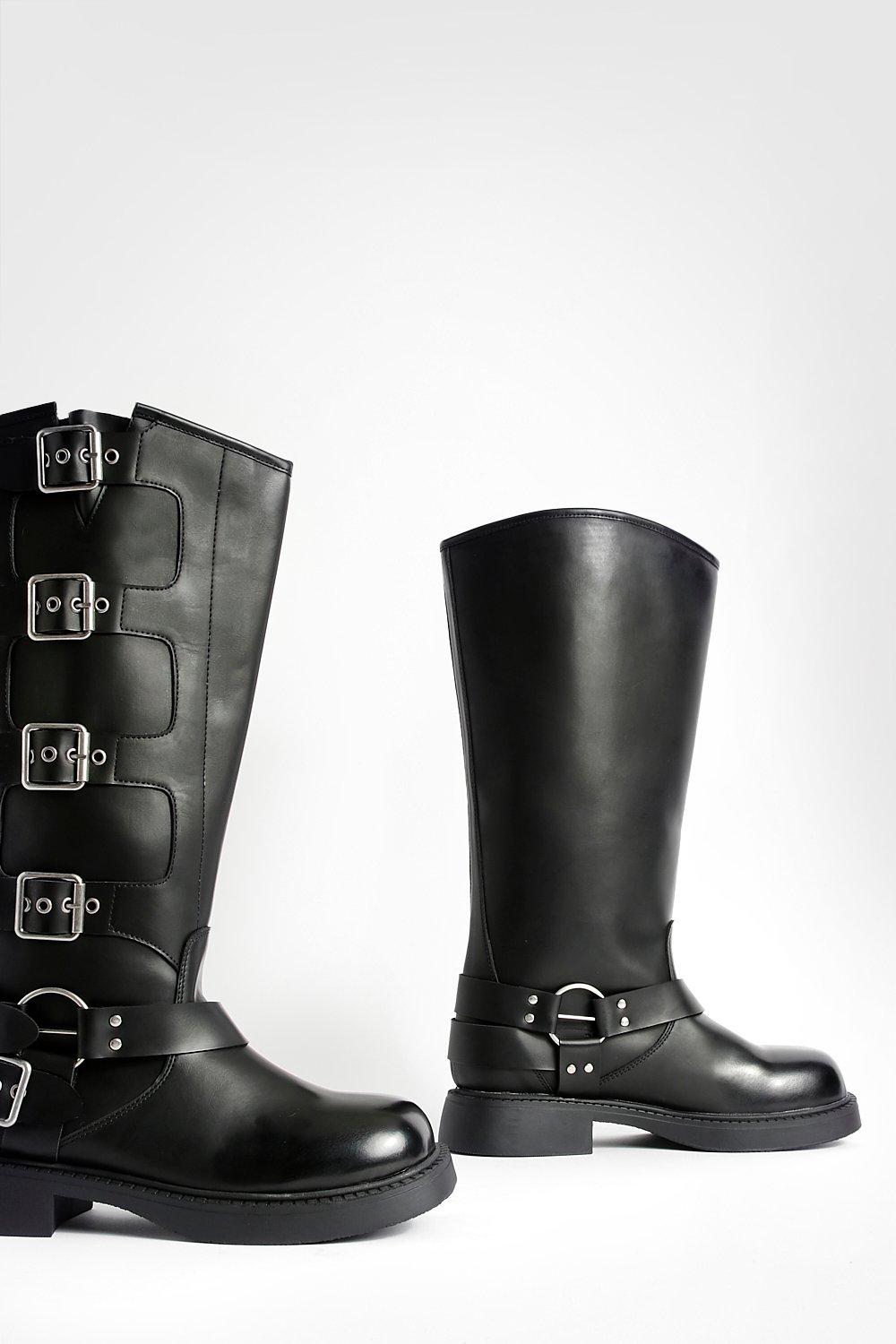 Buckle on sale boots black