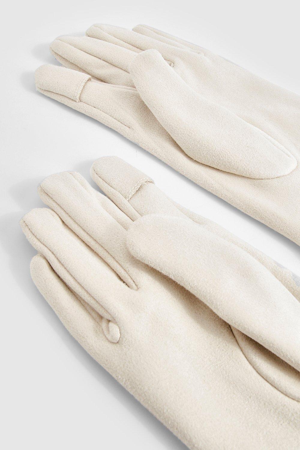 White on sale suede gloves