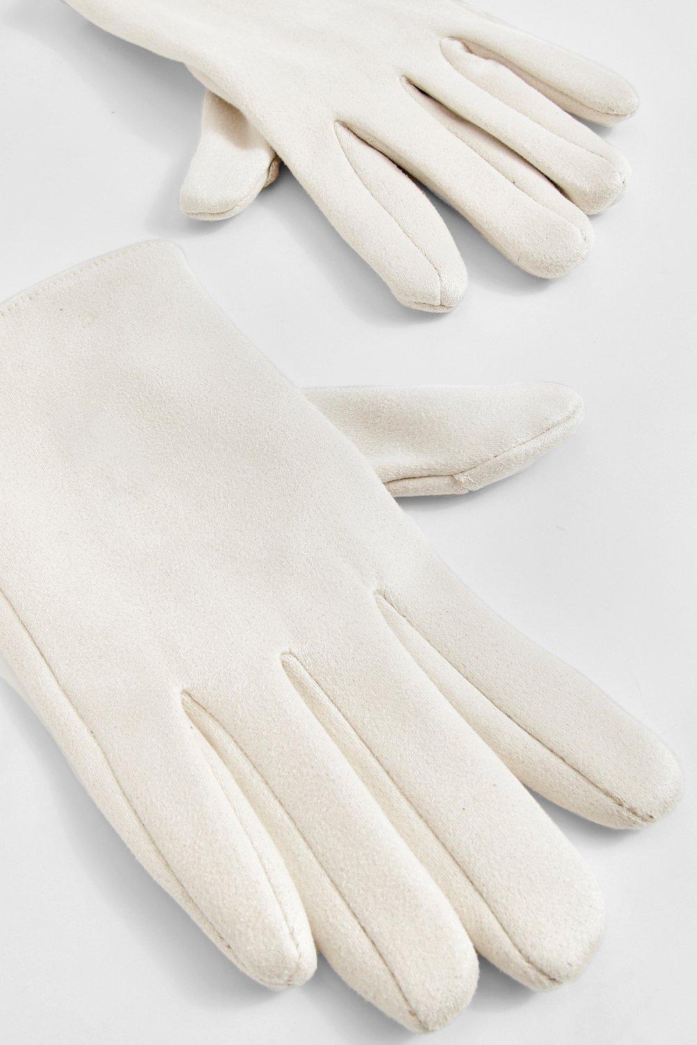 White on sale suede gloves