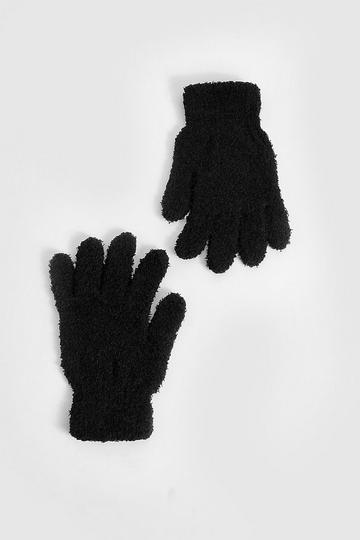 Black Fluffy Gloves