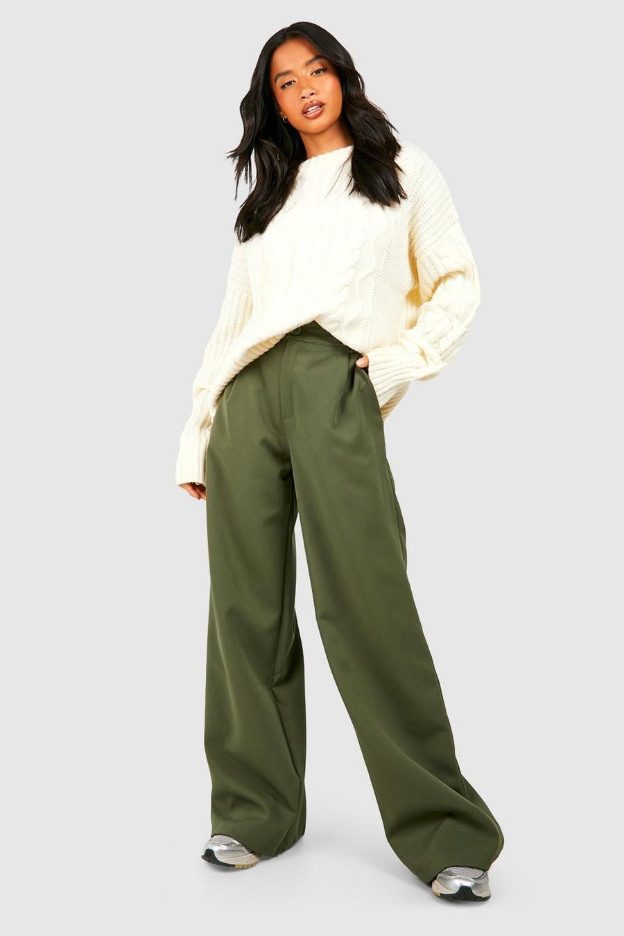 Petite - Pantalon large ajusté, Khaki image number 1