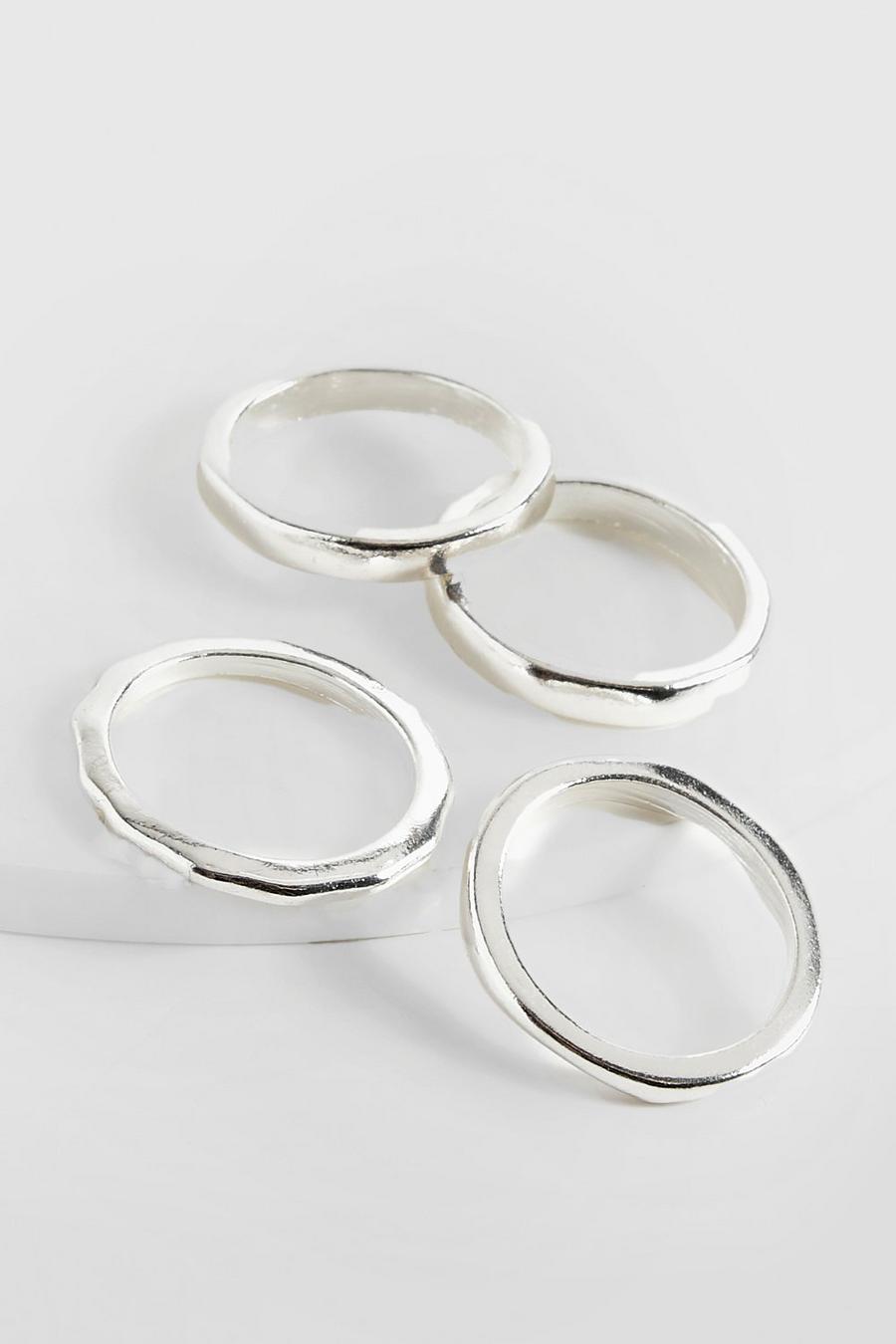 Silver Chunky Ring Stack  image number 1