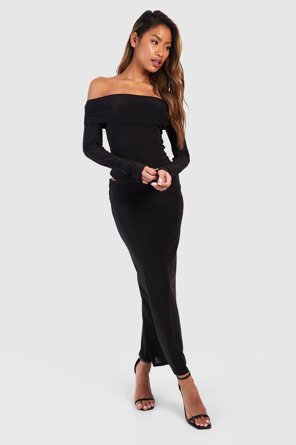 Ruched Draped Off The Shoulder Top boohoo