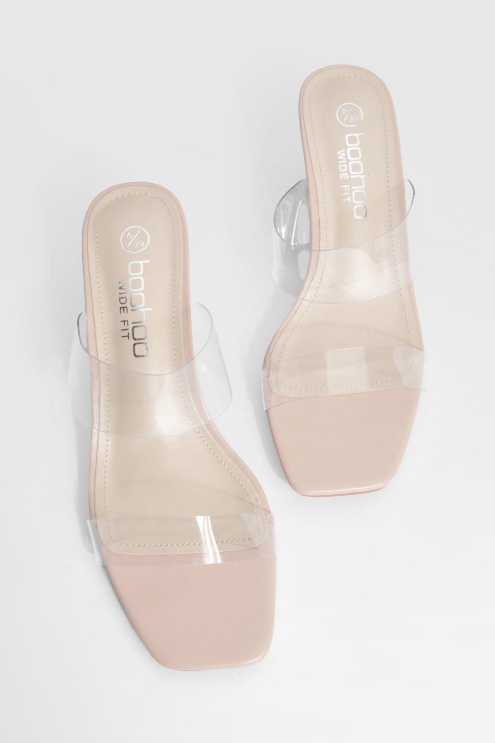 Clear mules best sale wide fit