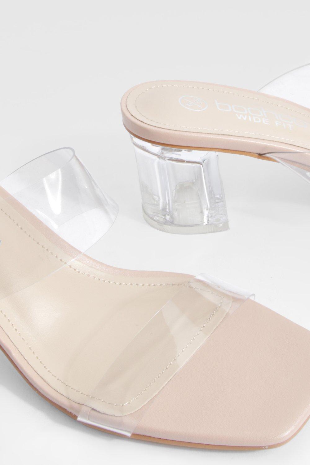 Clear mules wide fit hot sale