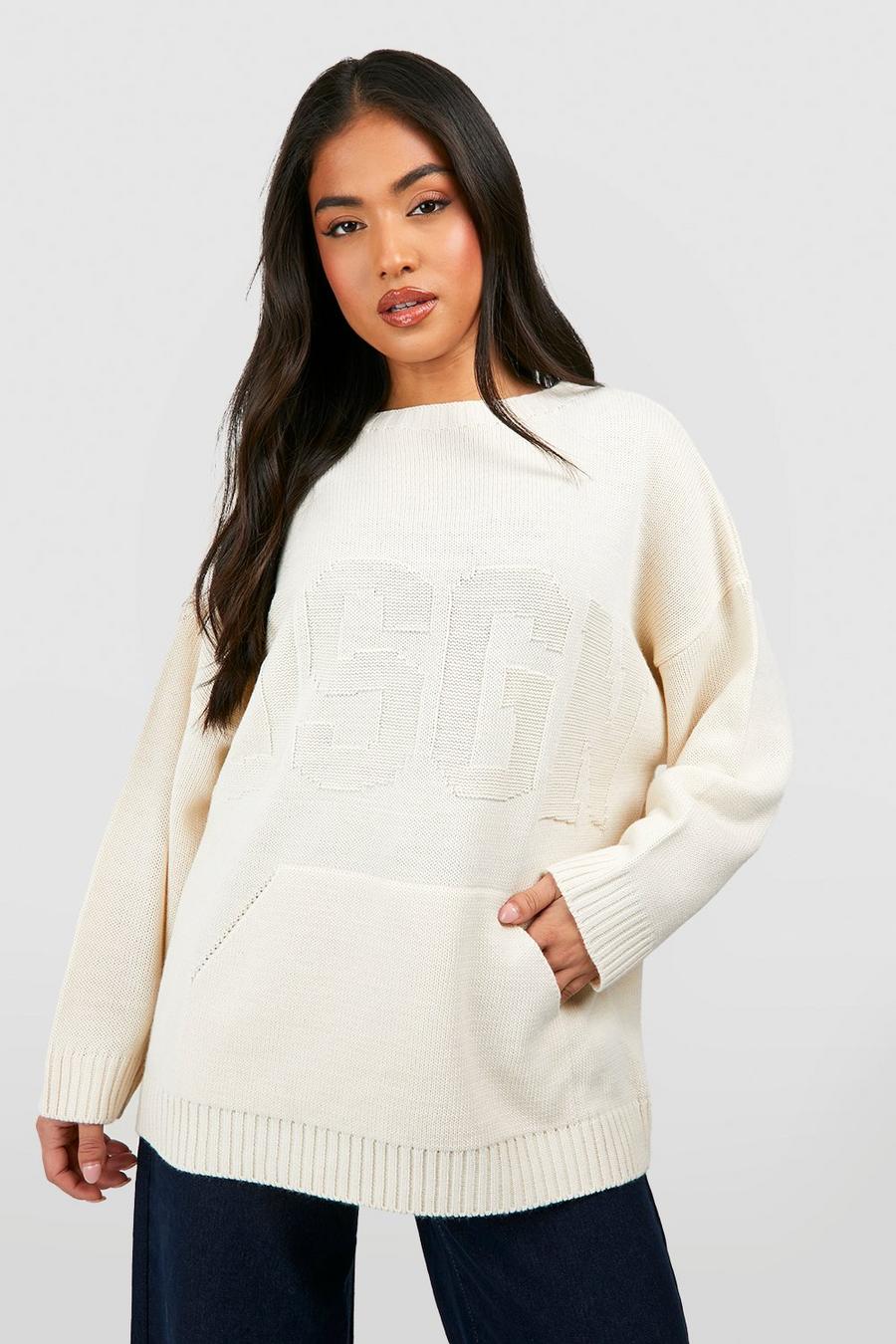 Ecru Dsgn Embossed Knitted Sweater image number 1