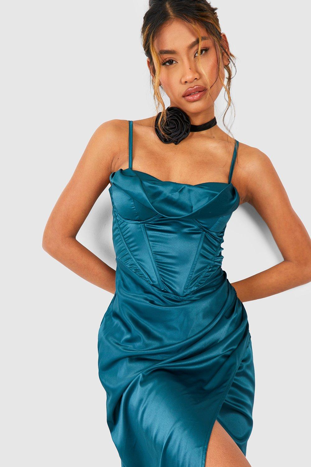 Midi teal outlet dress