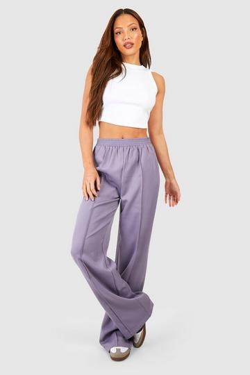Tall Seam Front Relaxed Wide Leg Pants charcoal