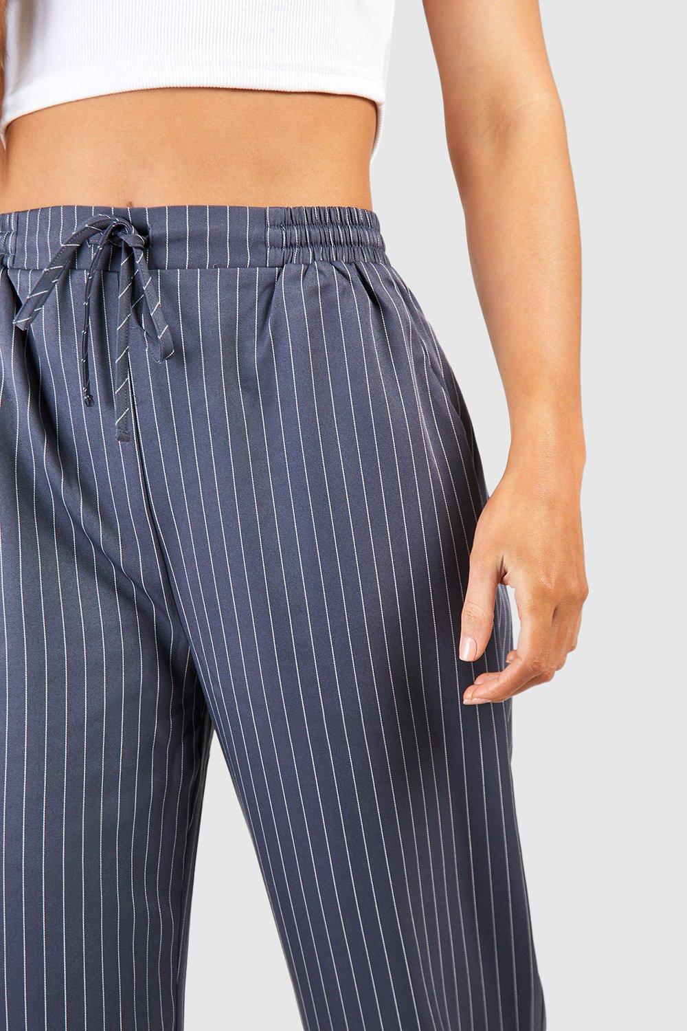 Tall Pinstripe Relaxed Wide Leg Trouser