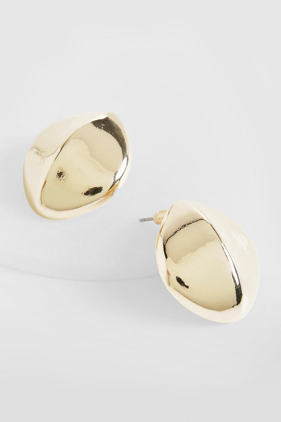 Gold Abstract Stud Earrings  image number 1