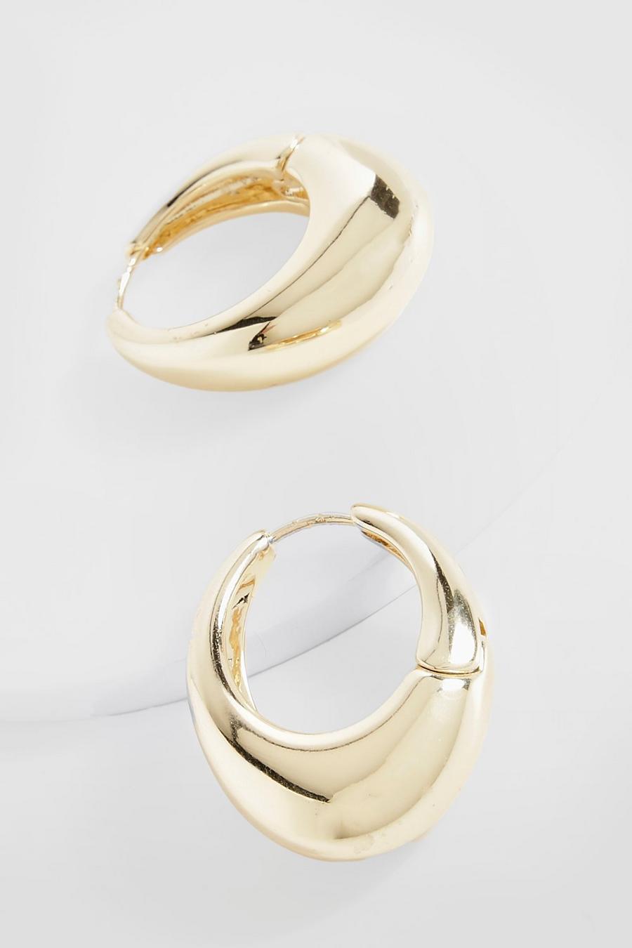 Gold metallic Oval Hoops