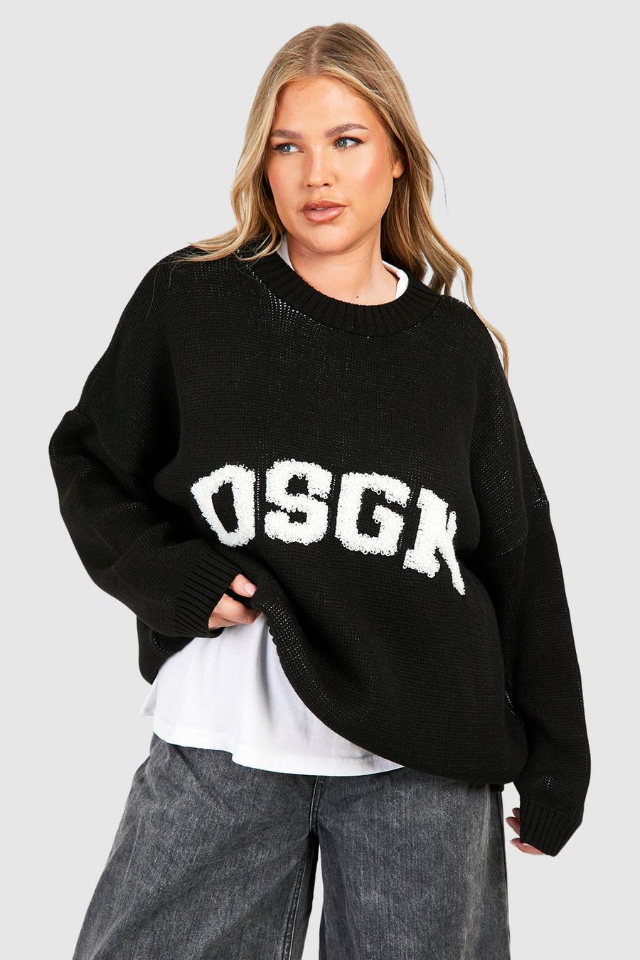 Black Plus Dsgn Knitted Crew Neck Sweater image number 1