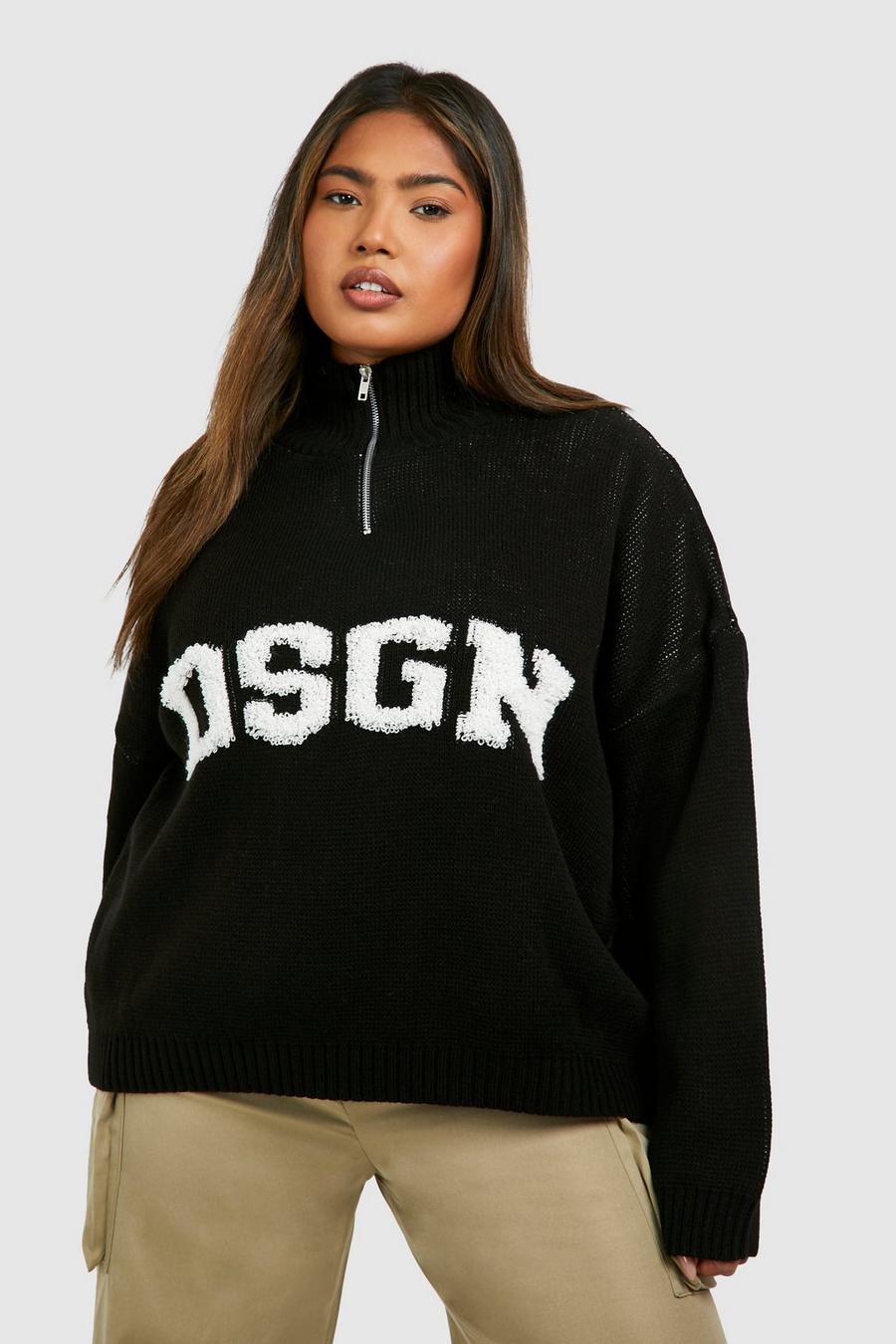 Black Plus Dsgn Half Zip Sweater